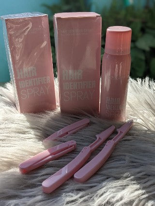 Hair Identifier Spray – Instantly Reveal Peach Fuzz for Flawless Skin Prep (4X twinkle razors included)