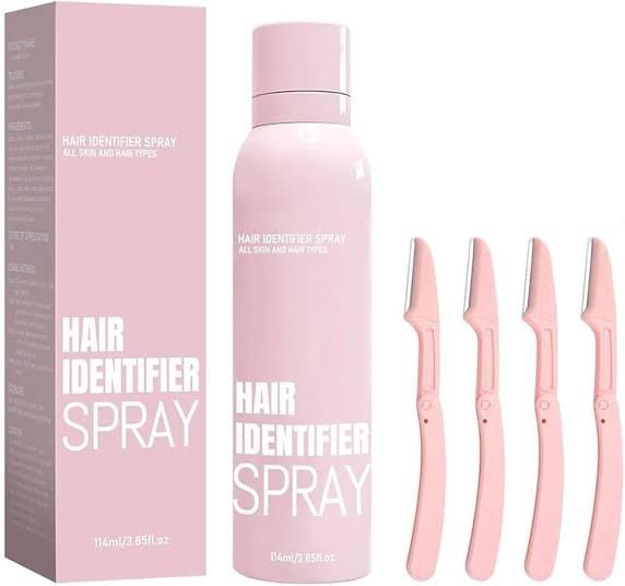 Hair Identifier Spray – Instantly Reveal Peach Fuzz for Flawless Skin Prep (4X twinkle razors included)