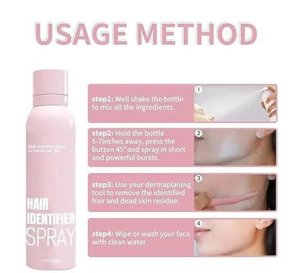 Hair Identifier Spray – Instantly Reveal Peach Fuzz for Flawless Skin Prep (4X twinkle razors included)